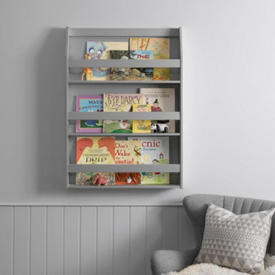Nöa & Nani Noa & Nani Display 3 Shelf Bookcase Wall Mounted In Silk Grey Hakan