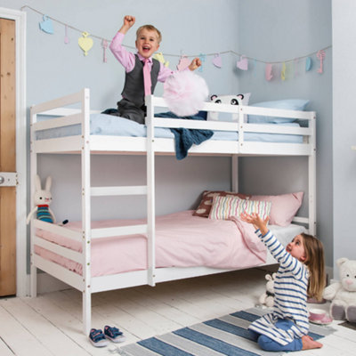 Nöa & Nani Noa & Nani Kids Solid Wood Bunk Bed With Straight Ladder In White Jakke
