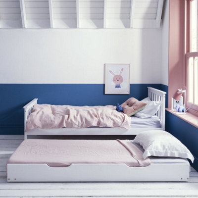 Nöa & Nani Noa & Nani Single Bed With Pull Out Spacesaver Trundle In Classic White Dorset