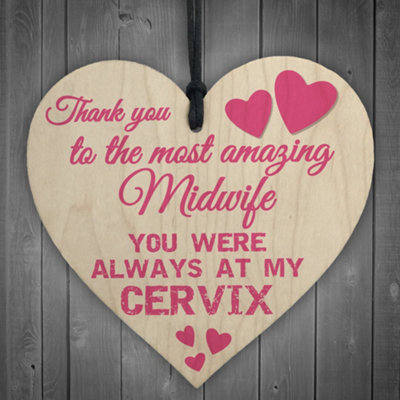 Red Ocean Midwife At My Cervix Thank You Gift Special Midwives Hanging Plaque Nurse Present Sign New Baby Maternity from B&Q