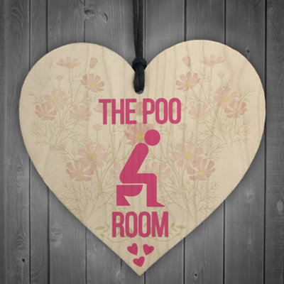 B&Q -  The Poo Room Bathroom Toilet Friendship Home Gift Hanging Plaque Funny Door Sign