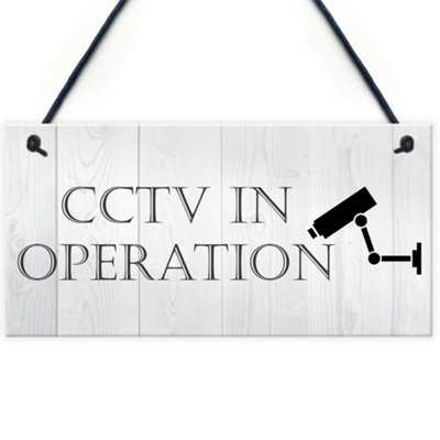 Red Ocean Cctv Warning Sign Notice from B&Q