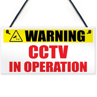 Red Ocean Cctv Warning Sign Notice from B&Q