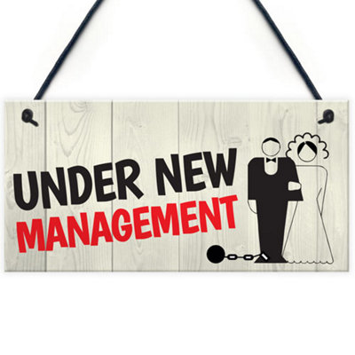 Red Ocean Under New Management Novelty Wedding Hanging Plaque Sign Gift from B&Q
