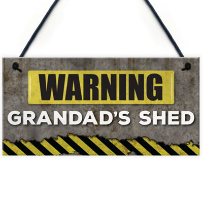 Red Ocean  Warning Shed Grandad Novelty Sign from B&Q