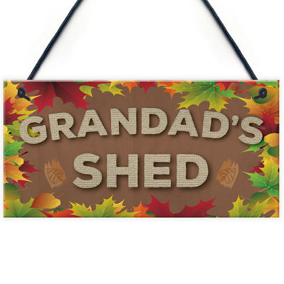 Red Ocean Grandad's Shed Man Cave Workshop Garden Tool Shed Hanging Plaque Home Gift Sign from B&Q