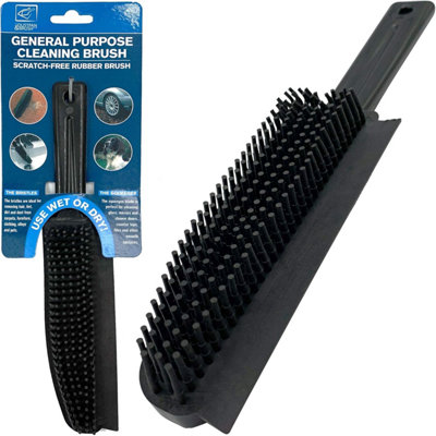 The Dustpan & Brush Store Rubber Hand Brush & Squeegee Pet Hair Remover And Mirror Cleaner Brush from B&Q