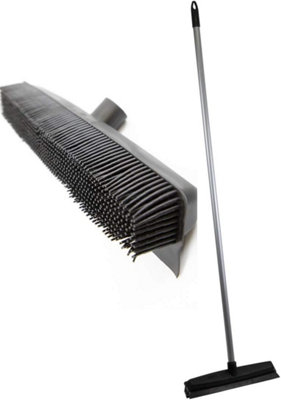 The Dustpan & Brush Store Rubber Pet Hair Removal Broom With Squeegee 120Cm Solid Handle Carpet & Floor Sweeper from B&Q