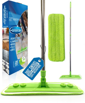 The Dustpan & Brush Store Microfibre Mop With Washable Removable Cleaning PadIdeal For LaminateWoodTile & Hardwood Floors from B&Q