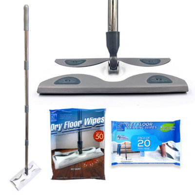 The Dustpan & Brush Store Floor Mop & Disposable Wipes Bundle Includes 60 Dry & 20 Wet Wipes from B&Q