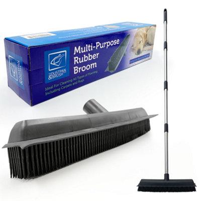 B&Q -  Rubber Broom With Silicone Bristles For Pet Hair Removal