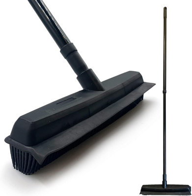 The Dustpan & Brush Store Long Handled Indoor Pet Hair And Dust Removal Rubber Broom from B&Q