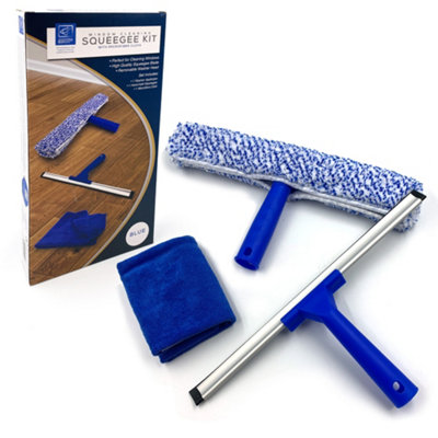 B&Q -  Window Cleaning Set Rubber Squeegee And Microfibre Washer Glass Cleaner Wiper Kit