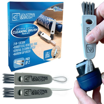 The Dustpan & Brush Store Bottle Lid Cleaning Brush Multifunctional Cup Gap & Detail ScrubberPack Of 2 from B&Q