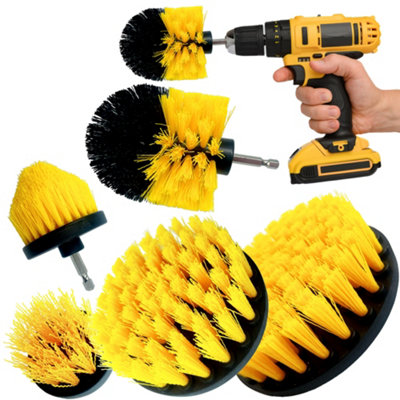 5-Pack Plastic Drill Brush Set for Cleaning Carpets Tubs Sinks Bathroom Shower - Image 6