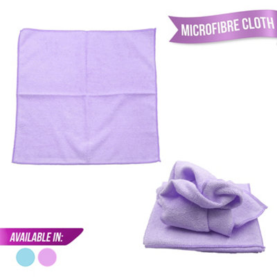 Microfibre Cloths 3 Pack 40x40cm Lilac Cleaning Towels Soft Reusable - Image 2