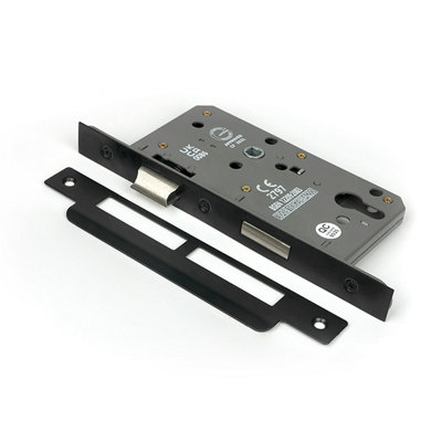 From The Anvil Black 60mm Backset 72mm CentreEuro Sashlock from B&Q