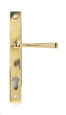 From The Anvil Aged Brass Avon Slimline Lever Espag. Lock Set from B&Q