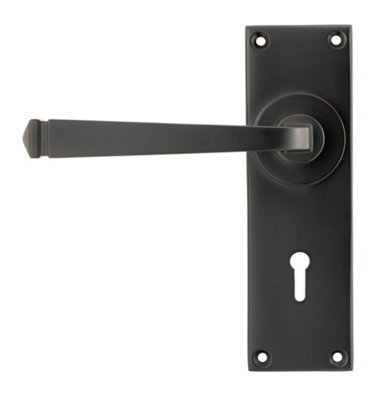 From The Anvil Aged Bronze Avon Lever Lock Set from B&Q