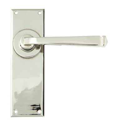 From The Anvil Polished Nickel Avon Lever Latch Set from B&Q
