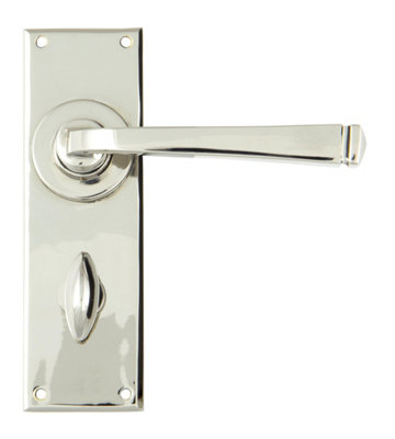 From The Anvil Polished Nickel Avon Lever Bathroom Set from B&Q
