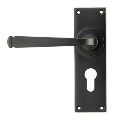 From The Anvil Aged Bronze Avon Lever Euro Lock Set from B&Q