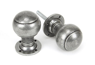 From The Anvil Pewter Regency Mortice/rim Knob Set from B&Q