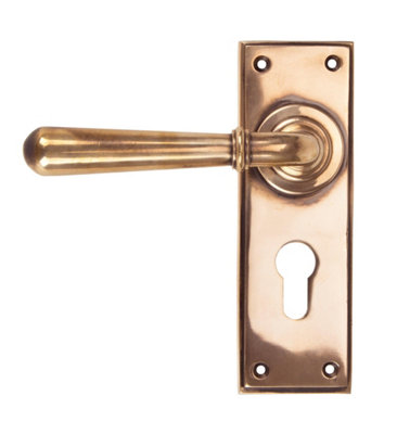 From The Anvil Polished Bronze Newbury Lever Euro Lock Set from B&Q