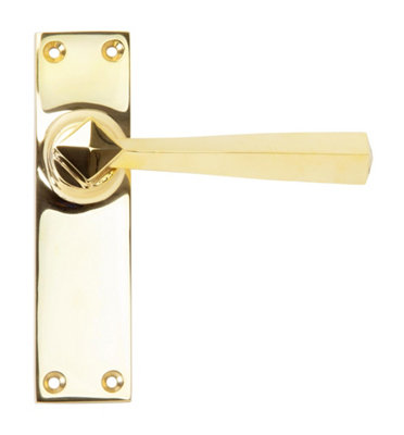 From The Anvil Polished Brass Straight Lever Latch Set Golden