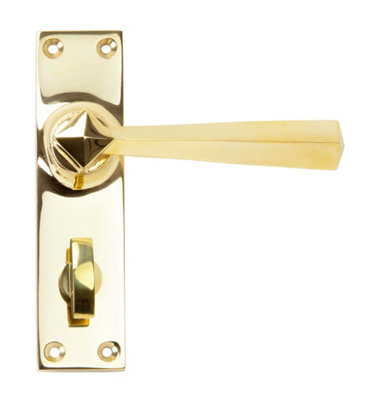 From The Anvil Polished Brass Straight Lever Bathroom Set Golden