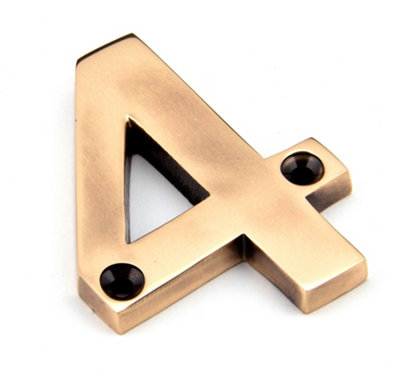 From The Anvil Polished Bronze Numeral 4 from B&Q