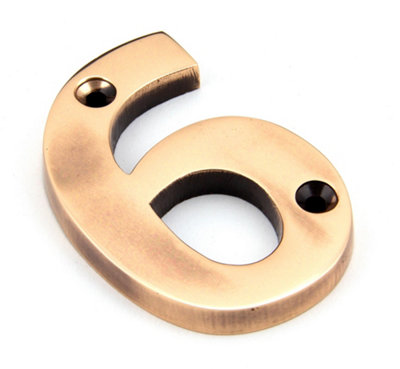 From The Anvil Polished Bronze Numeral 6 from B&Q
