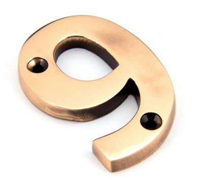 From The Anvil Polished Bronze Numeral 9 from B&Q
