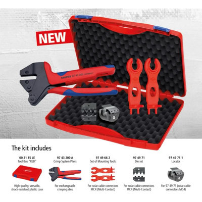 B&Q -  Knipex 7 Piece Solar Pv Mc4 Crimp Kit