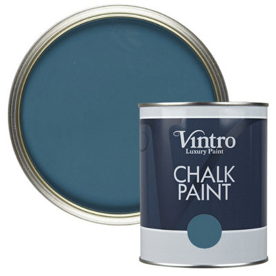 B&Q -  Blue Chalk Paint/furniture Paint Matt Finish 1 Litre (French Navy)