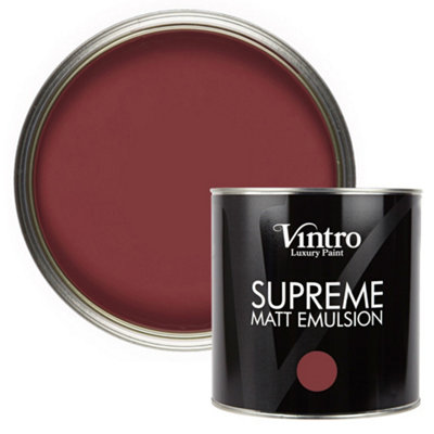 Vintro | Red Luxury Matt Emulsion | Smooth Chalky Finish | Multi Surface Paint | for Walls, Ceilings, Wood and Metal 2.5L (Red - Mulberry, 2.5 Litres) - Image 4