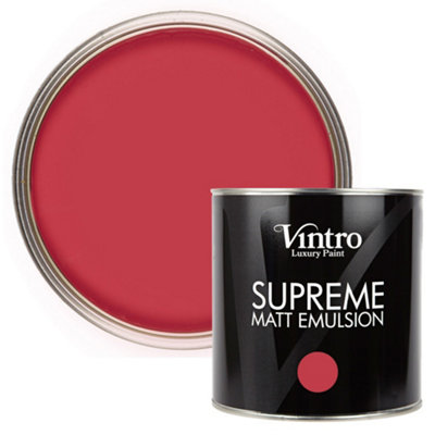 Vintro Luxury Matt Emulsion RedMulti Surface Paint For WallsCeilingsWoodMetal2.5L (Poppy) from B&Q