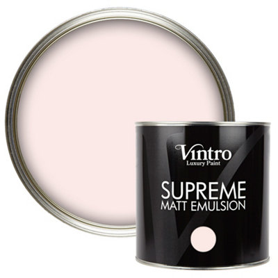 Vintro Luxury Matt Emulsion Pale PinkMulti Surface Paint For WallsCeilingsWoodMetal2.5L (Candyfloss) from B&Q