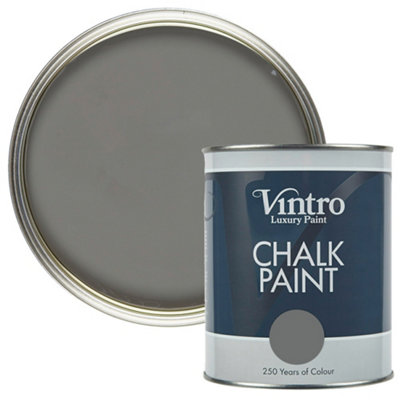 Vintro Paint Vintro Dark Grey Chalk Paint/furniture Paint Matt Finish 1 Litre (Cloudburst)
