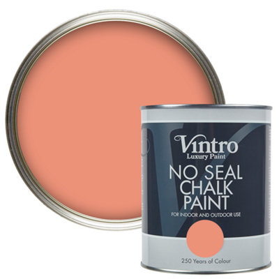 Vintro No Seal Chalk Paint Terracotta Interior & Exterior For Furniture Walls Wood Metal 1 Litre (Porto Terracotta) from B&Q