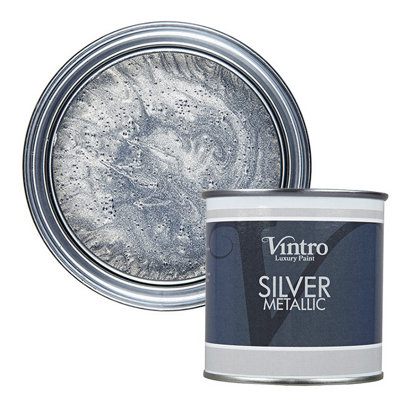 Vintro Silver Decorative Metallic Paint For WallsFurnitureCrafts & Upcycling 250Ml from B&Q