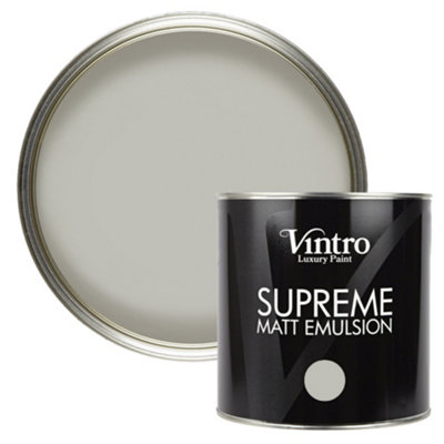 Vintro Luxury Matt Emulsion Light Grey Multi Surface Paint For WallsCeilingsWoodMetal2.5L (Tower Bridge) from B&Q