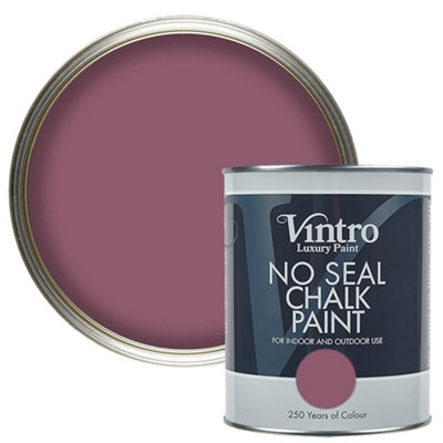 Vintro No Seal Chalk Paint Aubergine Interior & Exterior For Furniture Walls Wood Metal 1 Litre (Old Mauve) from B&Q
