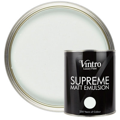 Vintro Luxury Matt Emulsion Hint Of Green Smooth Chalky FinishMulti Surface PaintWallsCeilingsWoodMetal1L (Honeydew) from B&Q