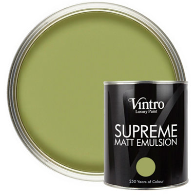 Vintro Luxury Matt Emulsion GreenSmooth Chalky FinishMulti Surface PaintWallsCeilingsWoodMetal1L (Sage) from B&Q