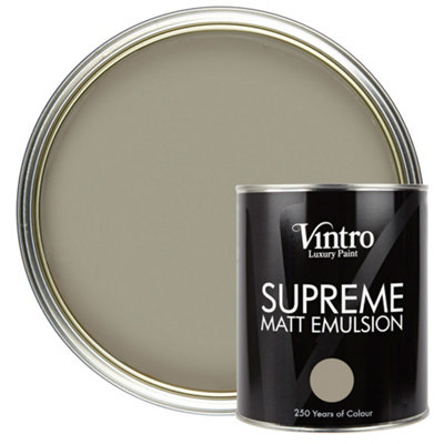 Vintro Luxury Matt Emulsion Brown Smooth Chalky FinishMulti Surface PaintWallsCeilingsWoodMetal1L (Stonebreaker) from B&Q