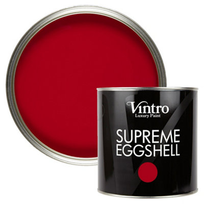B&Q -  Paint Crimson Red Eggshell For Walls Wood Trim Satin Furniture Paint Interior & Exterior 2.5L (Dantes Dream)