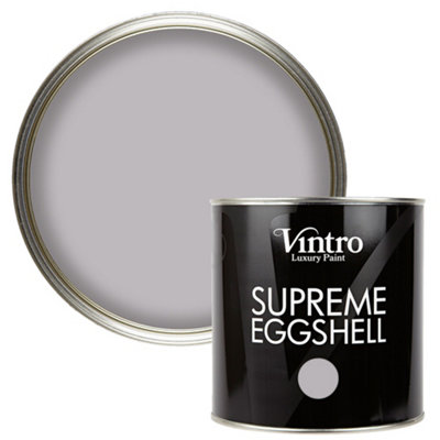 Vintro Paint Grey With Lilac Eggshell For Walls Wood Trim Satin Furniture Paint Interior & Exterior 2.5L (Paloma) from B&Q