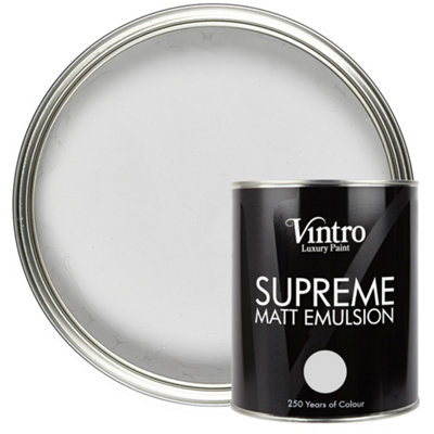 Vintro Luxury Matt Emulsion Grey Smooth Chalky FinishMulti Surface PaintWallsCeilingsWoodMetal1L (Chrysler) from B&Q