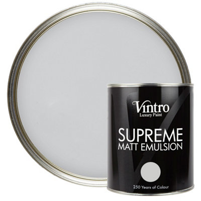 Vintro Luxury Matt Emulsion Light Grey Smooth Chalky FinishMulti Surface PaintWallsCeilingsWoodMetal 1L (Bidston Grey) from B&Q